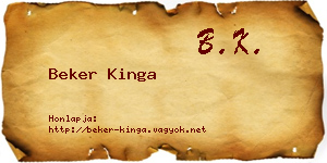 Beker Kinga névjegykártya