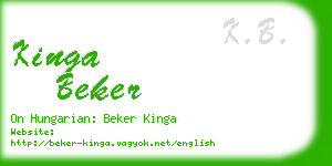 kinga beker business card